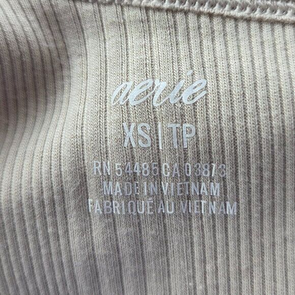 Aerie One Shoulder Ribbed Midi Dress Size XS Beige Slit Summer Stretch Bodycon - Picture 6 of 8